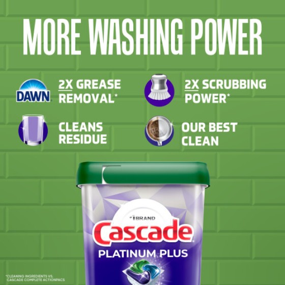 Cascade Platinum Plus Dishwasher Pods Dishwasher Detergent Dish Detergent Soap Fresh 57 Count